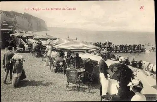 Ak Dieppe Seine Maritime, Terrasse du Casino