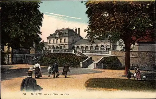 Ak Meaux Seine-et-Marne, Bahnhof