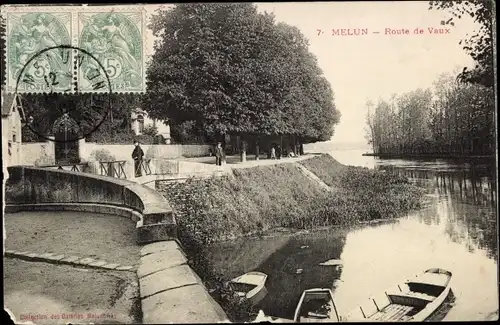 Ak Melun Seine et Marne, Route de Vaux