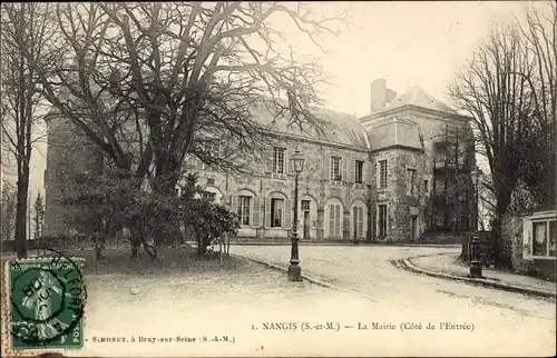 Ak Nangis Seine et Marne, La Mairie, Cote de l'Entrée