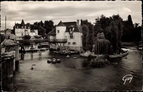 Ak Moret sur Loing Seine et Marne, Les moulins sur le Loing