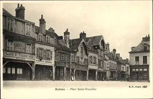 Ak Reims Marne, Place Saint-Timothee