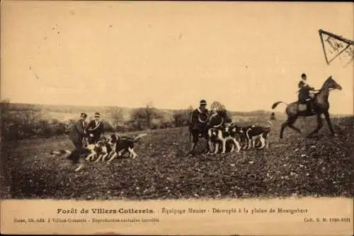 Ak Villers Cotterêts Aisne, Equipage Menier, Decouple a la plaine de Montgibert