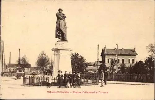 Ak Villers Cotterêts Aisne, Statue d'Alexandre Dumas