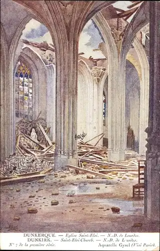 Künstler Ak Gysel, Dunkerque Dünkirchen Nord, Eglise Saint-Eloi