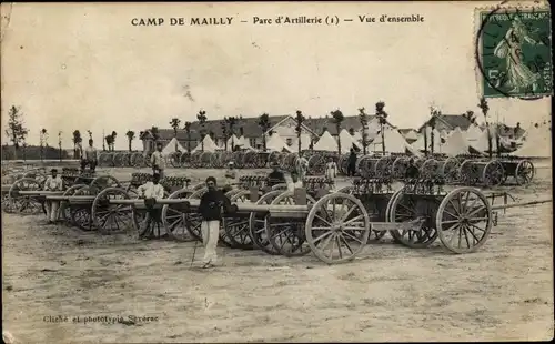 Ak Mailly le Camp Aube, Camp de Mailly, Artilleriepark, Übersicht