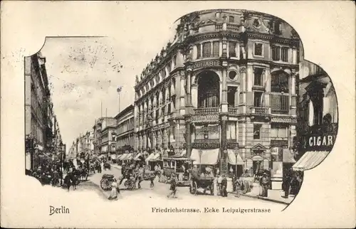 Ak Berlin Mitte, Friedrichstraße Ecke Leipziger Straße, Geschäfte