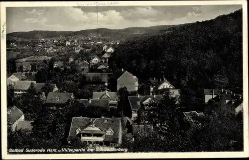 Ak Bad Suderode Quedlinburg im Harz, Villenpartie am Schwadderberg