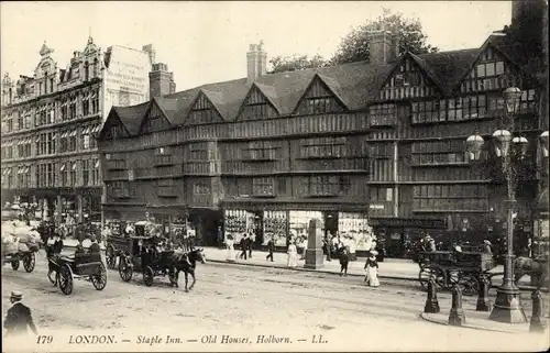 Ak Holborn Camden London England, Staple Inn, alte Häuser