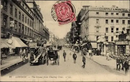 Ak London City England, The Strand von Charing Cross