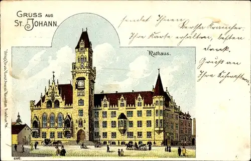 Litho St. Johann Saarbrücken im Saarland, Rathaus