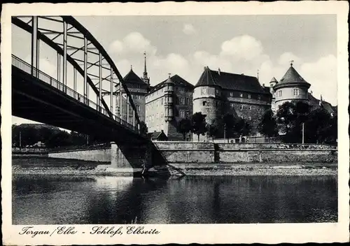 Ak Torgau an der Elbe Sachsen, Schloss, Brücke