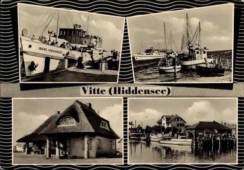 Ak Vitte Insel Hiddensee, Seebäderschiff Insel Hiddensee, Fischkutter, Hafen