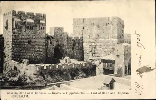 Ak Jerusalem Israel, David und Hippicus Hof