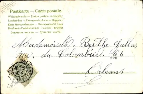 Präge Litho Glückwunsch Neujahr 1906, Kleeblatt, Vergissmeinnicht