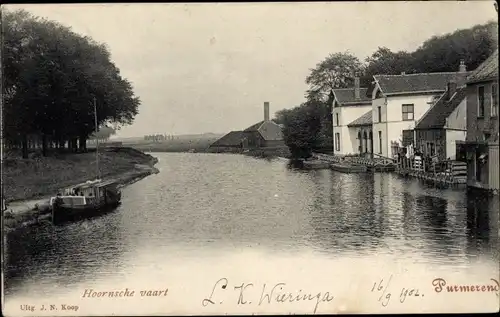 Ak Purmerend Nordholland Niederlande, Hoornsche vaart