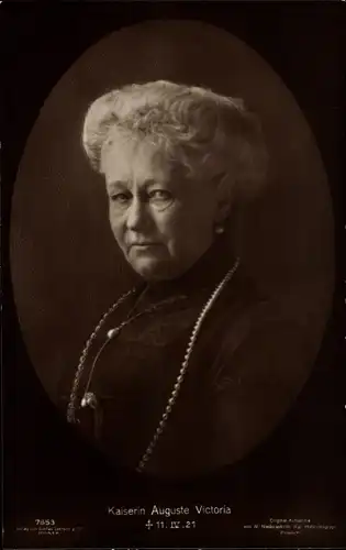 Passepartout Ak Kaiserin Auguste Viktoria, Portrait, Trauerkarte zum Tod 1921