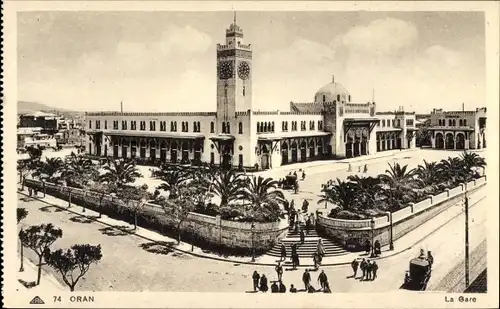 Ak Oran Algerien, Bahnhof