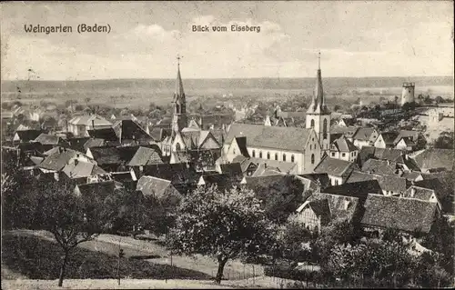 Ak Weingarten in Baden, Blick vom Eissberg