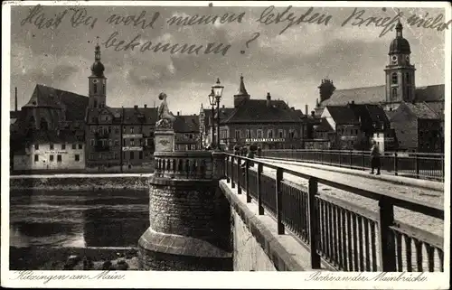 Ak Kitzingen in Mainfranken Bayern, Mainbrücke