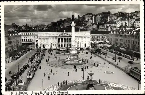 Ak Lisboa Lissabon Portugal, Praca D. Pedro IV, Rossio