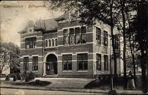 Ak Bellingwolde Groningen, Gemeentehuis