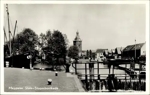 Ak Meppel Drenthe Niederlande, Sluis, Stoombootkade