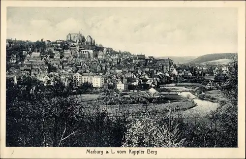 Ak Marburg an der Lahn, Gesamtansicht vom Kappler Berg