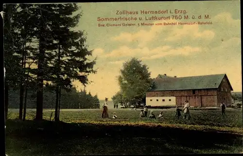Ak Hermsdorf im Erzgebirge, Zollhaus