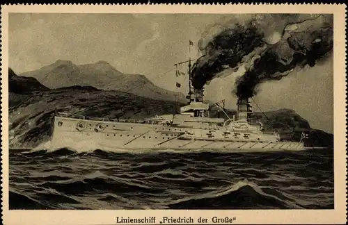 Ak Deutsches Kriegsschiff, Linienschiff Friedrich der Große