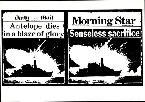 Ak Glorreicher/sinnloser Tod der Antilope, Daily Mail/Morning Star 1982