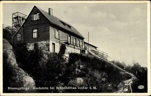 Ak Szklarska Poręba Schreiberhau Riesengebirge Schlesien, Hochstein, Baude