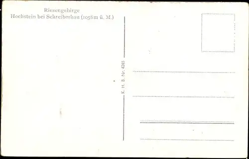 Ak Szklarska Poręba Schreiberhau Riesengebirge Schlesien, Hochstein, Baude