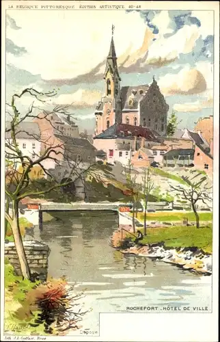 Künstle Litho Ranot, F., Rochefort Wallonien Namur, Rathaus