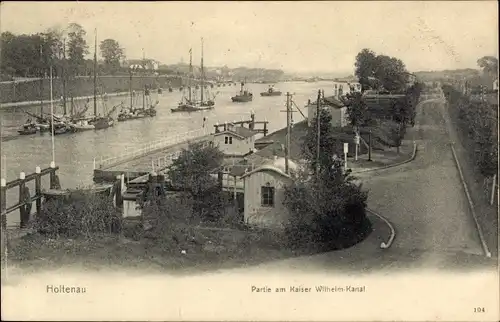 Ak Holtenau Kiel in Schleswig Holstein, Partie am Kaiser Wilhelm Kanal