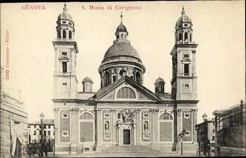 Ak Genova Genua Ligurien, S. Maria di Carignano, Blick auf Kirche, Portal