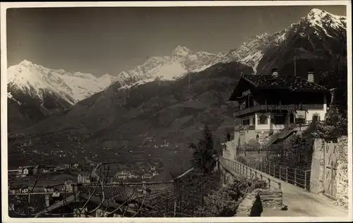 Ak Meran Merano Südtirol, Gasthaus, Panoramablick