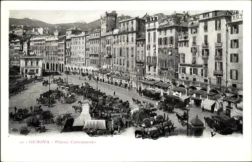 Ak Genova Genua Liguria, Piazza Caricamento