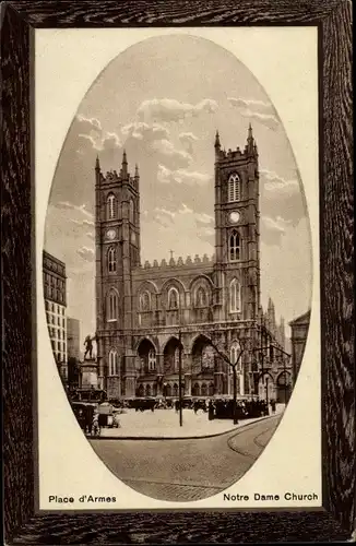Präge Passepartout Ak Montreal Quebec Kanada, Kirche Notre Dame