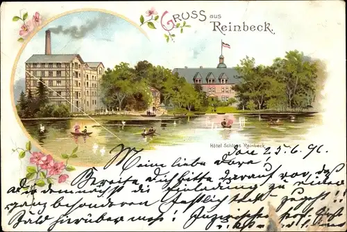 Litho Reinbek in Schleswig Holstein, Blick auf Hotel Schloss Reinbek