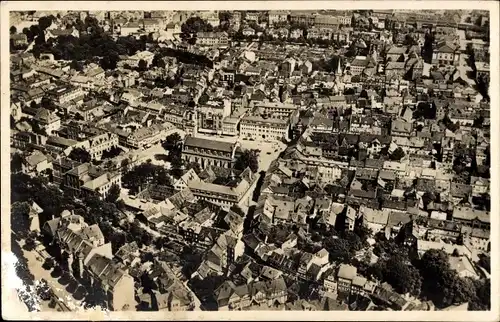 Ak Lutherstadt Eisenach in Thüringen, Fliegeraufnahme, Marktplatz