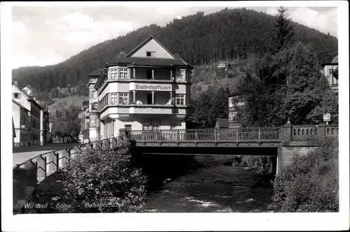 Ak Bad Wildbad im Schwarzwald, Bahnhofhotel