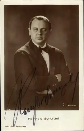 Ak Schauspieler Reinhold Schünzel, Portrait, Autogramm