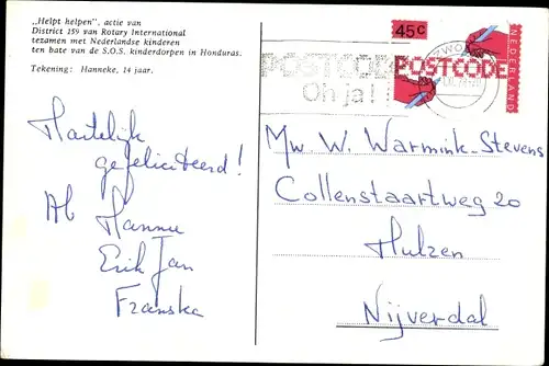 Künstler Ak Helpt help, Rotary International, SOS-Kinderdörfer in Honduras