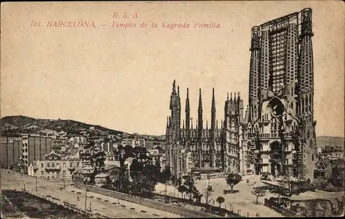 AK Barcelona Katalonien Spanien, Tempel der Sagrada Familia