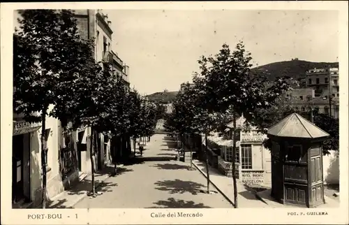 Ak Portbou Port Bou Katalonien, Marktstraße