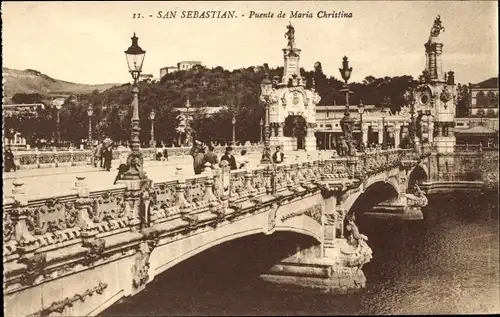 Ak Donostia San Sebastian Baskenland, Maria Christina Brücke