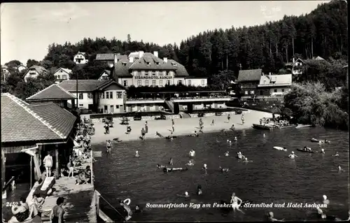 Ak Egg am Faaker See Villach in Kärnten, Strandbad, Hotel Aschgan