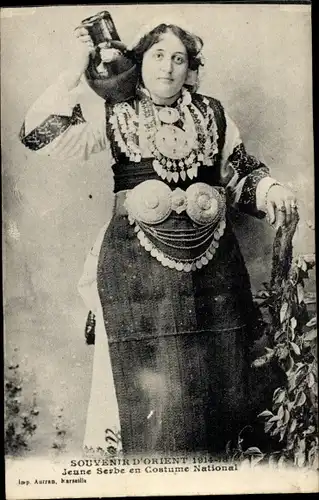 Ak Souvenir d'Orient 1914-1918, Junger Serbe in Nationaltracht