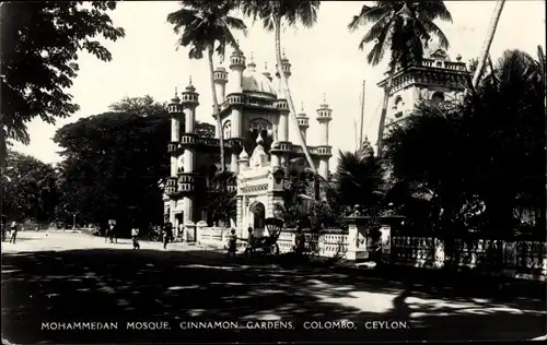 Ak Colombo Ceylon Sri Lanka, Mohammedan Moschee, Zimtgärten